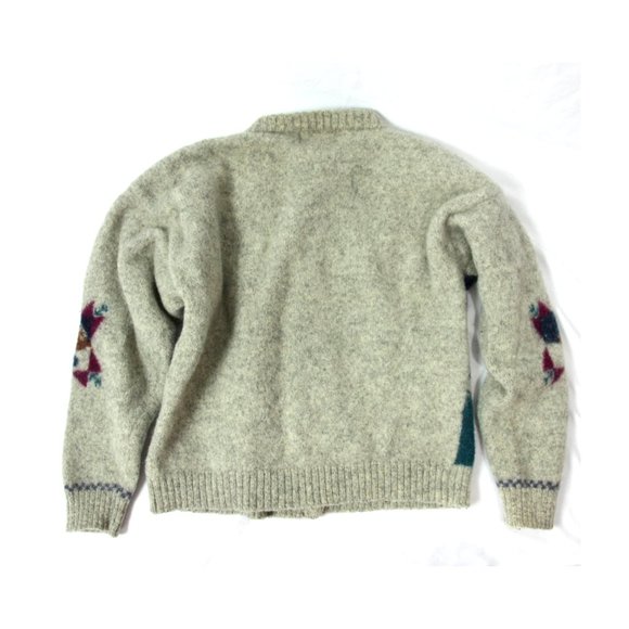 Vintage Woolrich Wool Fair Isle Cardigan Sweater Winter Sports Gray - XS - Picture 7 of 8
